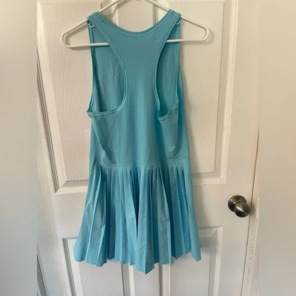 Athleta NWT Aqua Match Point Athletic dress tennis dress Sky Blue women’s sz Med - Picture 9 of 10